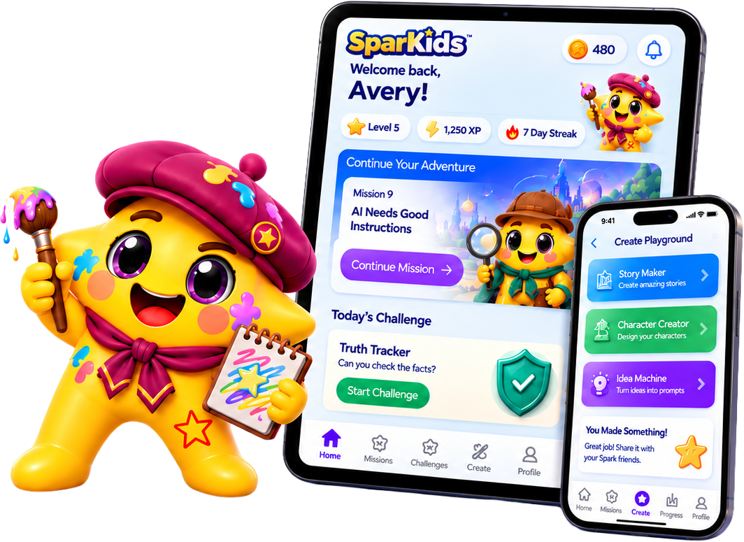 SparKids — adventure-based AI learning with the Spark friends
